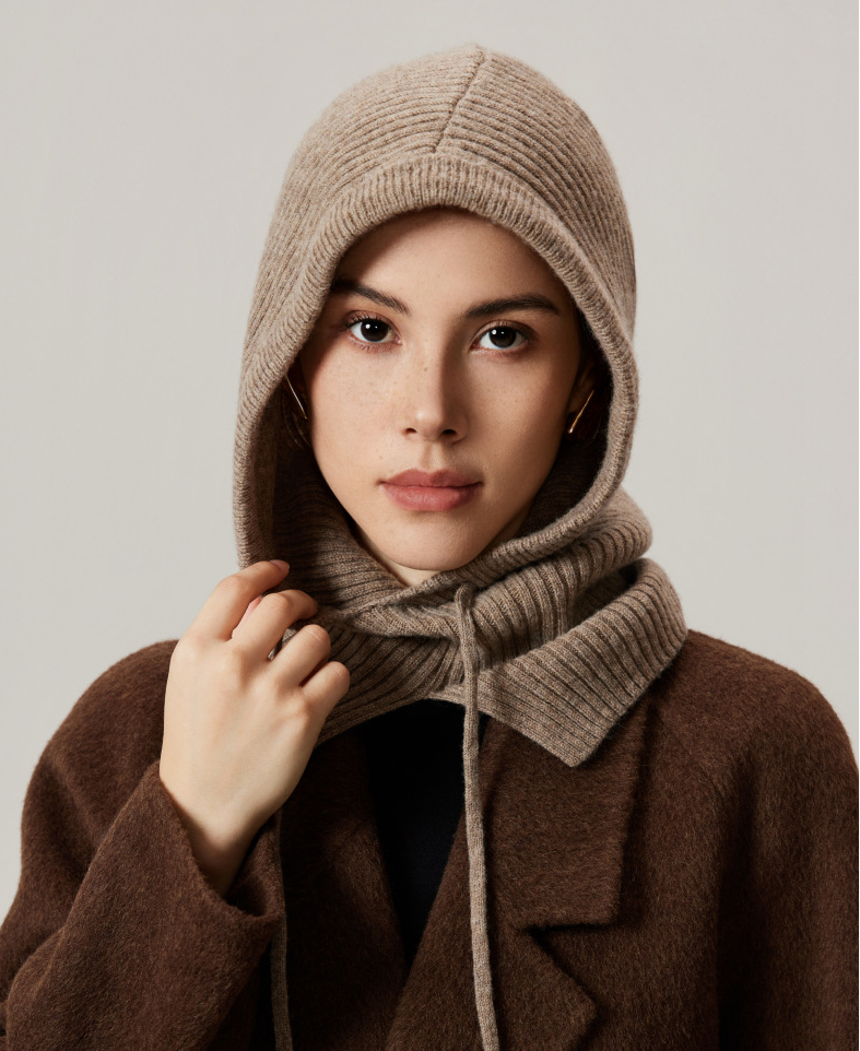 FILALORIA™ – Capuche-Écharpe 2-en-1 en Laine 100% | Cagoule Chic & Chaude (Automne/Hiver)